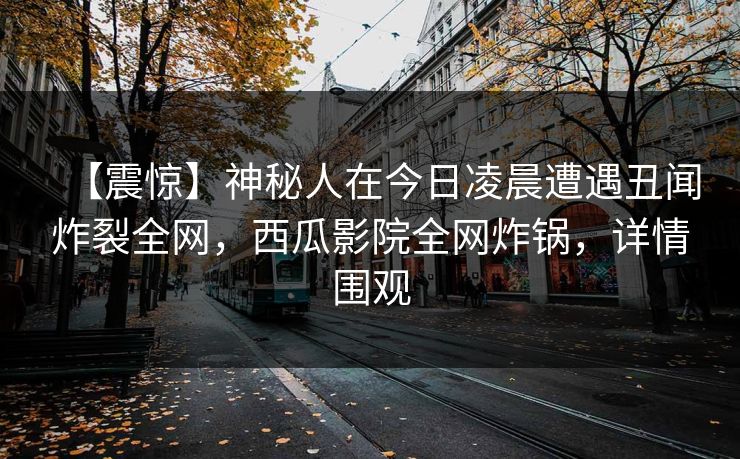 【震惊】神秘人在今日凌晨遭遇丑闻炸裂全网，西瓜影院全网炸锅，详情围观
